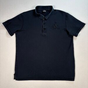 Jordan Jumpman Polo Shirt Men's M Black Embroidery Logo 100% Cotton *HOLE 458779